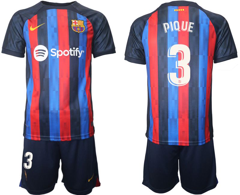 Men 2022-2023 Club Barcelona home blue #3 Soccer Jersey->barcelona jersey->Soccer Club Jersey